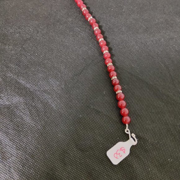 🇨🇦 2 For $25 Handcrafted bracelet with burgundy stones and crystal bands - Picture 3 of 7